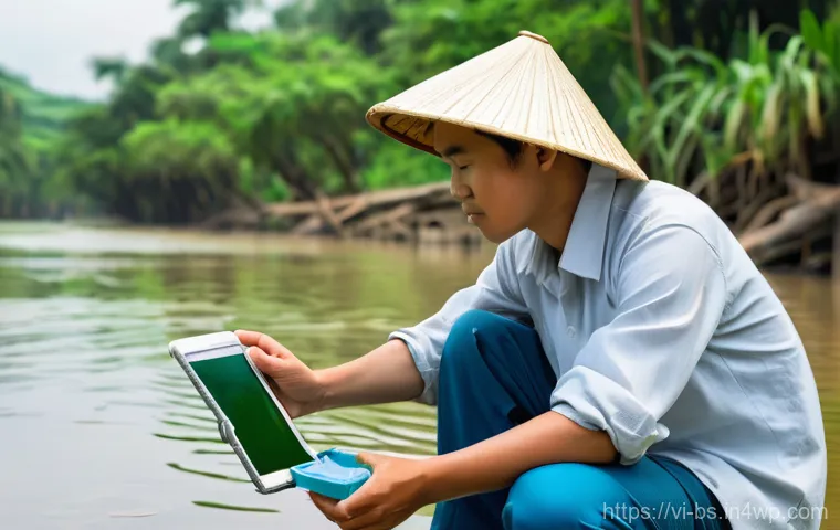 기후변화 시민 과학 프로젝트의 평가 방법 - **Prompt 1: Citizen Scientists Monitoring Water Quality**
"A group of diverse Vietnamese citizen...