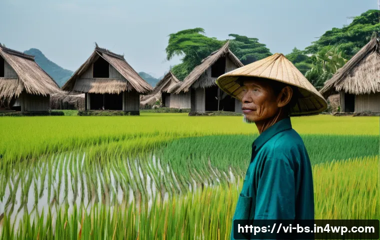 기후변화 관측 참여의 장애물과 극복 전략 - **Prompt:** A vivid depiction of climate change's impact in Vietnam, specifically focusing on a rura...