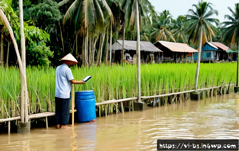 Home 17 기후변화 시민 관측의 차별화된 접근법 - Photorealistic documentary scene in Vietnam’s Mekong Delta, a diverse group of local citizens includ...